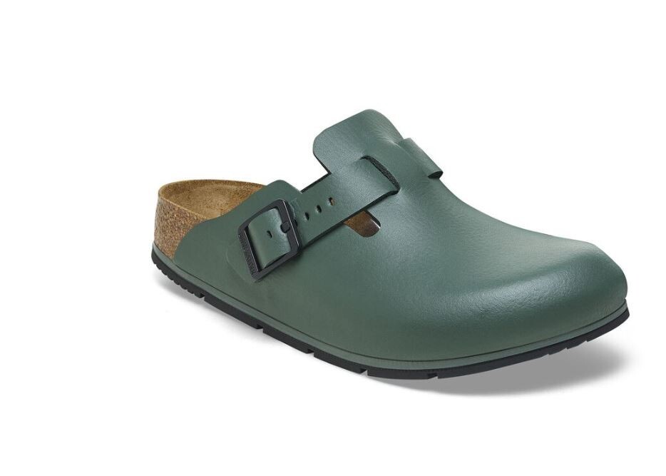 BIRKENSTOCK BOSTON PRO CIABATTA UNISEX IN PELLE NATURALE 1026188 COL. THYME 44