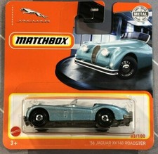 MATCHBOX-MODELLO AUTO '56 JAGUAR XK140 ROADSTER SCALA 1:64 COL.AZZURRO NR.83/100
