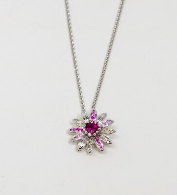 Carrera Y Carrera Gardenia 18K White Gold & Pink Sapphire Pendant, 10070330