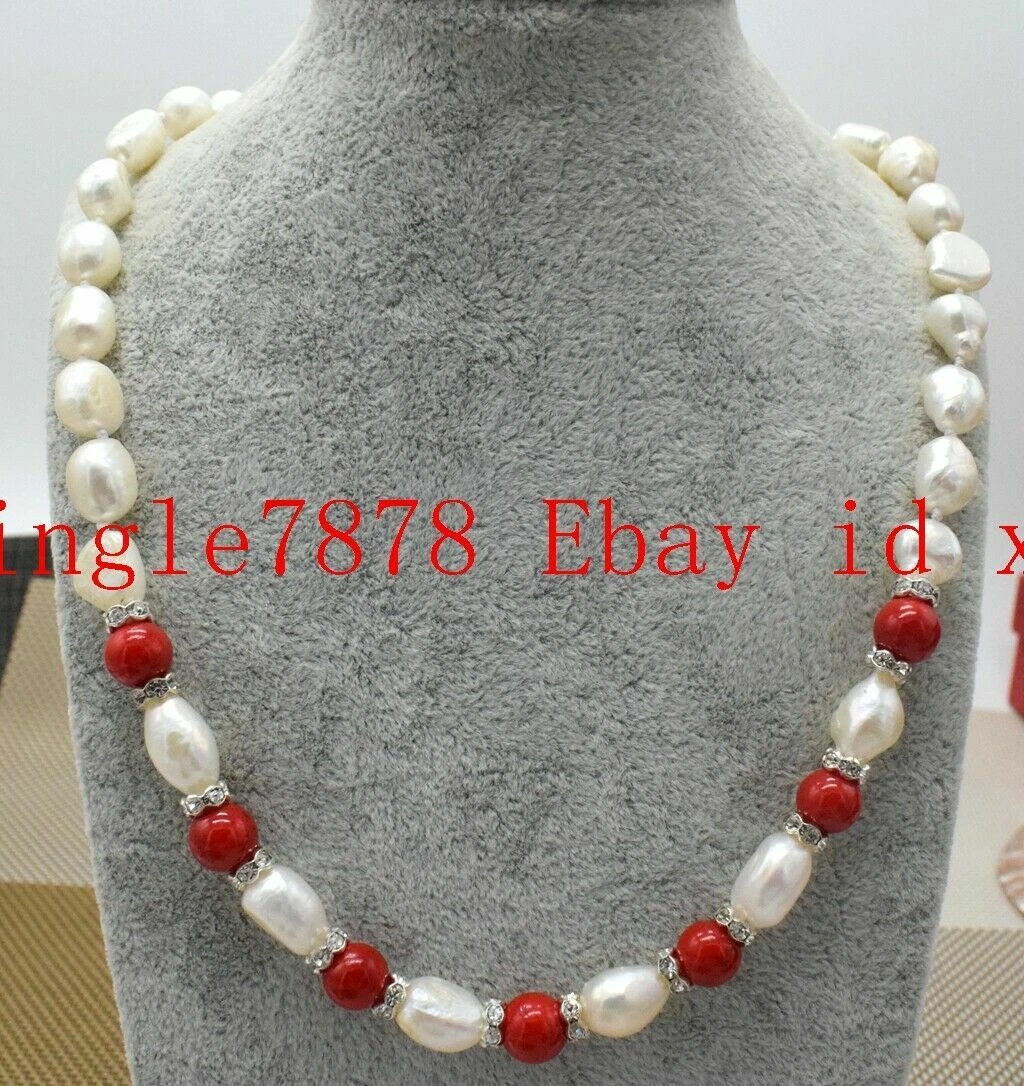 Red and white necklace deals