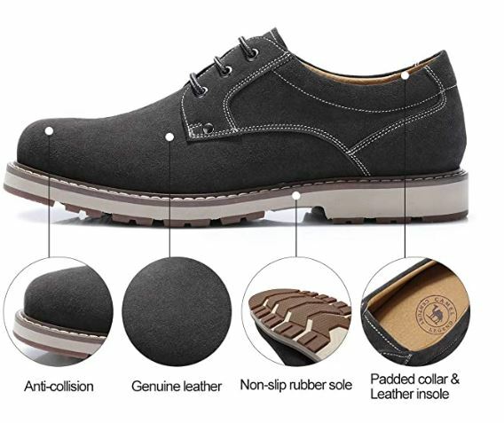 Camel Crown Mens Oxfords Lace Up Leather Suede Casual Black US Size 9 Camel camel crown shoes - Gem main image 4