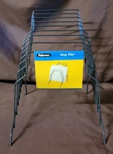 4 Fellowes Wire Step File Organizers 8 Tier Black 72614
