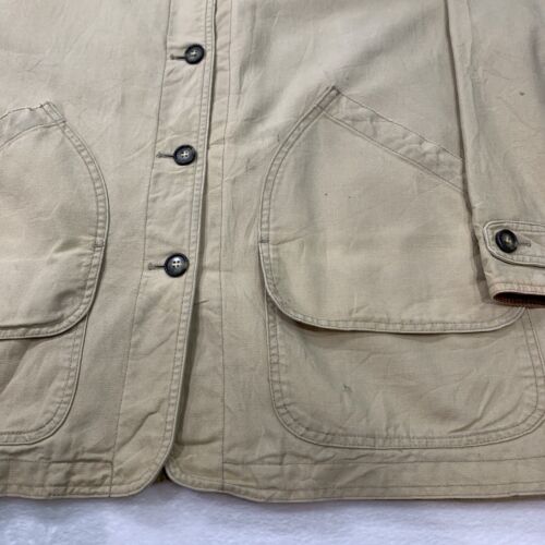 LANDS END Women’s Barn Coat L Petite Chore Jacket Hunting Flannel Lined Vintage - Picture 4 of 12