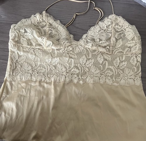 Vintage Banana Republic Women Babydoll Lace Trim Tank Top Fairy XL Dainty Y2K - 第 2/6 張圖片