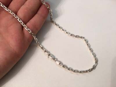 Anchor Silver Chain Necklace. 28g/1oz, 22' (55cm). Solid Anchor Silver Chain Necklace. 28g/1oz, 22' (55cm). Solid