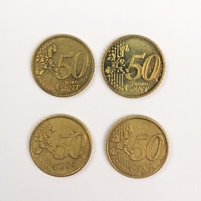 SET of 4 coins - Rare 50 euro cent Coin 2002 Germany Brandenburg