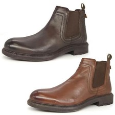 Wrangler Chelsea Boots Brown Mens Pull On Zip Up Leather