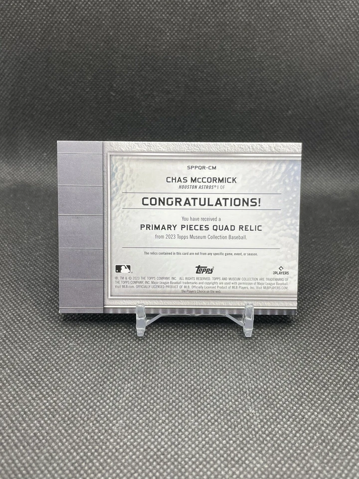 Chas McCormick 2023 Museum Collection Primary Pieces Quad Relic /99 Astros - Image 2 of 2