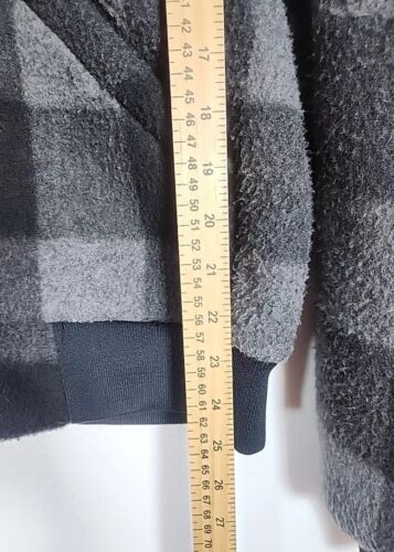 Vtg 70s 80s Swingster Black Grey Check Fleece Jacket SZ L Large USA Made - Picture 5 of 7