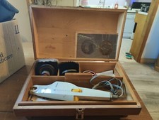 Working Sunbeam Electric Shoe Polisher With Wood Box And Original Reg. Card