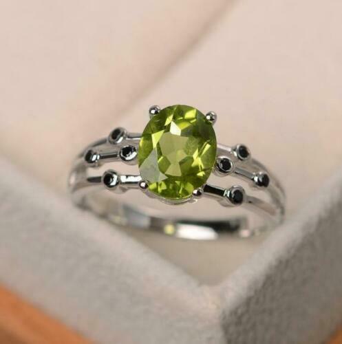 Natural Peridot ring Owl ring Owl Ring,birthday ring unique silver ring - Picture 2 of 2
