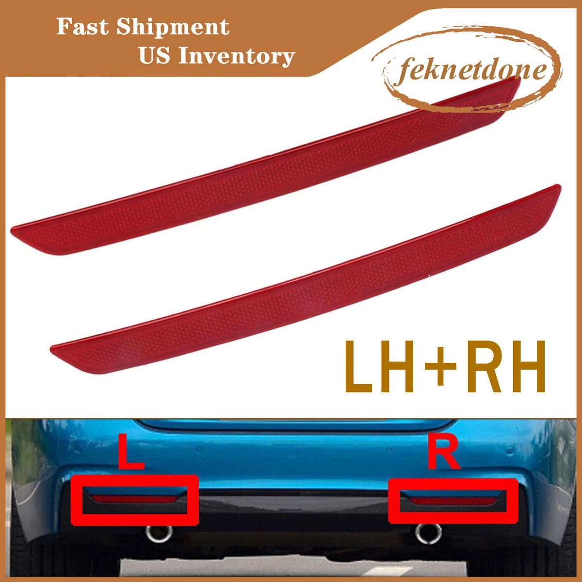 A Pair Rear Bumper Reflector For 63147847233 63147847234 BMW 4 