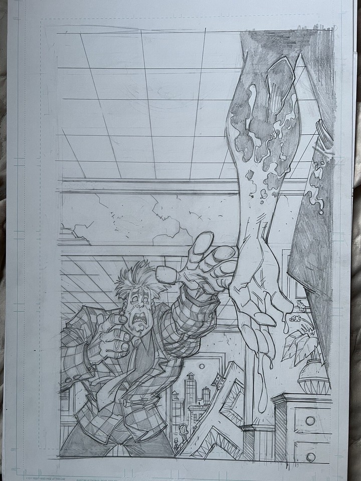 Erik Larsen Savage Dragon Issue 196 Cover Pencil art By Scott James Comic Art