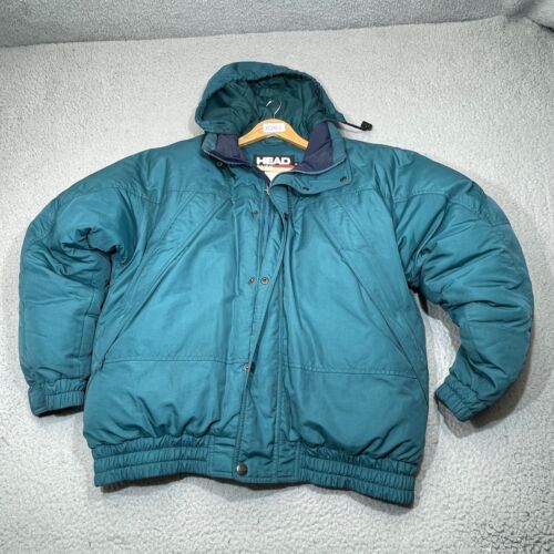 Vintage Head Jacket Mens Extra Large Green Goose Down Fill Puffer Skiwear Ski - Picture 1 of 17