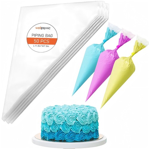 Piping Bags,50pcs 12 Inch Anti Burst Disposable Cake Decorating Bags,Non-Slip...