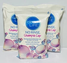 Clean Life No Rinse Shampoo Cap 3 Pack – No Rinse Hair Wash,Latex&Alcohol Free