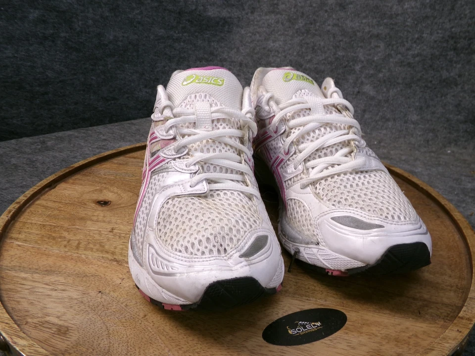 Zapatos para correr retro ASICS Gel-Kayano 16 para mujer talla 9,5 Y2K plateados blancos rosa T050N Foto 2 de 4