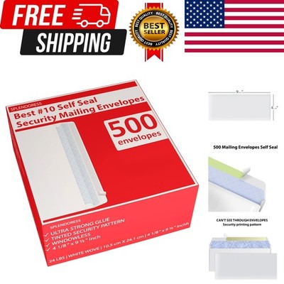 Envelopes Letter Size Self Seal | 500 Business Mailing Security Peel and Seal...