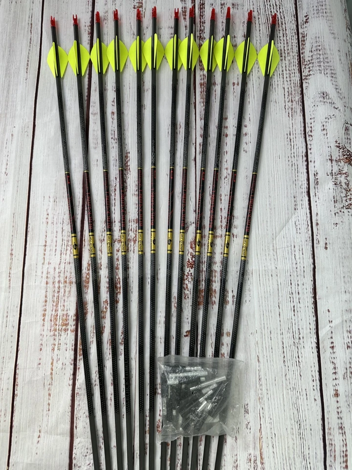 Dozen (12) Gold Tip Black Label Quantum arrows 400 2" vanes micro-diameter - Image 4 of 4