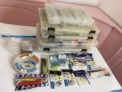 Fishing Equipment Variety Of Hooks, Bait,jigs,leader Wire,floats Lot Bundle