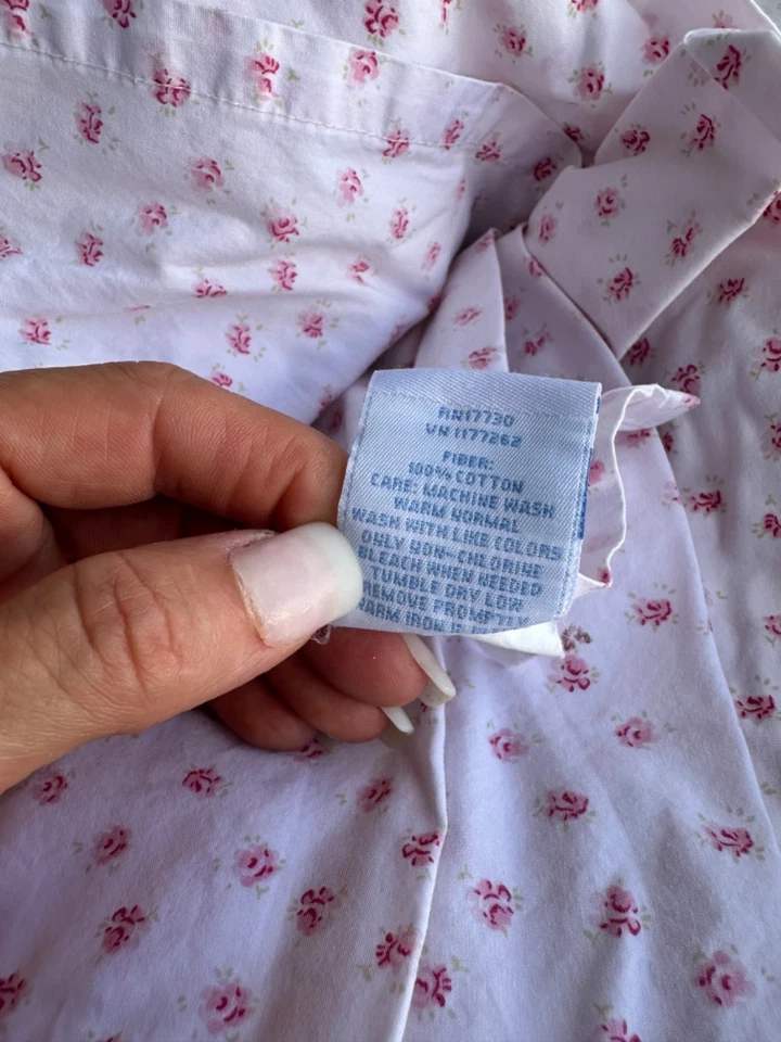 Simply Shabby Chic TWIN FLAT & FITTED Sheet Pink Roses MON AMI Cotton EUC - Image 4 of 4