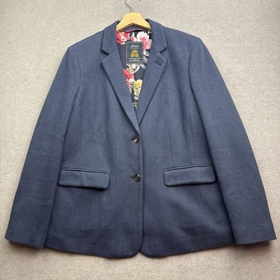 JOULES Tweed Sakko UK 18 Navy AGATHA Parade Hacking Herringbone Country Riding