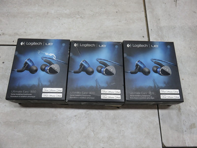 LOT OF 3 Logitech ULTIMATE EARS UE 900 NOISE-ISOLATING EARS EARPHONES