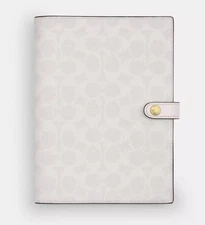 Coach notebook planner cover white leather