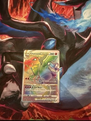 Pokémon TCG Charizard VSTAR Rainbow Secret Rare Card Brilliant Stars 174/172