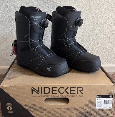 NIDECKER Maya Women s 9.5 Black Snowboard Boots N22BTWMAYBK Brand New In Box