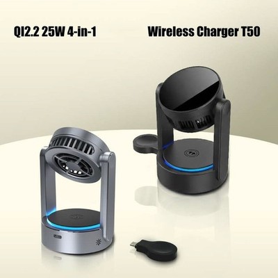 Space Saving Wireless Charging Stand For Phone Watch And Earphones 25W