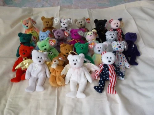 LOT OF 23 Ty Beanie Babies BEARS Retired Vintage 90s-2000s with Tags