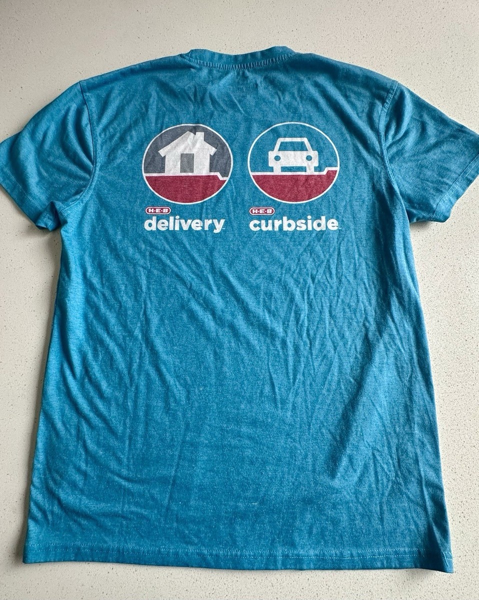 Texas H-E-B estore HEB Uniform T Shirt Blue Medium Threads Uniform Agency View 5