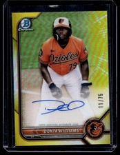 2022 Bowman Chrome Prospect Auto Yellow Donta Williams /75 #CPA-DW