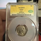 1913-S Buffalo Nickel CAC MS65 Type 1 Gold Witterbrick