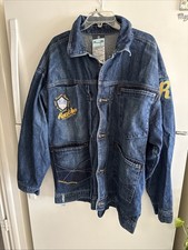 Vintage Rocawear Baggy Oversize Denim Utility Embroidered Jacket Men s Size 2XL