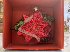John Derian for Target 2025 Glass POINSETTIA Ornament Holiday Decor Flower NEW