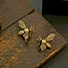 Pair Vintage Style Solid Brass Copper Honey B...