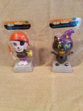 Rite Aid Home Halloween Large Solar Dancing Figure LOT OF 2 Black Cat + PIRATE
