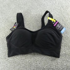 Bali Bra Womens Medium Black Wireless Stretch Comfort Revolution DF3488