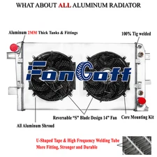 3-Row Radiator Shroud+Fan FOR 01-05 Chevy Silverado GMC Sierra 2500 3500 6.6L US