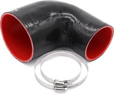 90 Degree 3 to 4 inch(76-102mm) Black Silicone Reducer Coupler Hose,4-Ply Reinfo