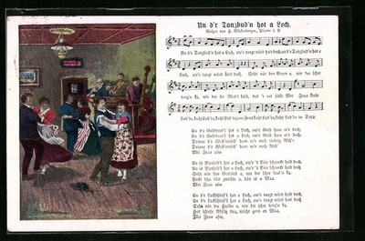 Lied postcard Hilmar Mückenberger: Un d ́r Tanzbud ́n hot a Loch 1929 