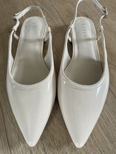 LIPSY Neutral Patent Flat Sling Backs