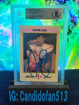 CACTUS JACK Signed 1993 WCW Magazine ROOKIE CARD w/BECKETT ENCAPSULATION COA