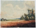 Georges Claeys Signed Watercolor Landscape With Trees And Houses 1938 Drawing
