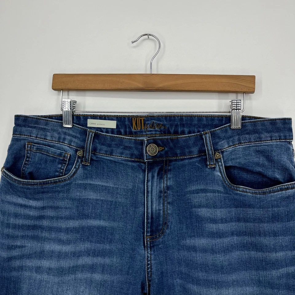 Kut From The Kloth Jeans Women's 16 Blue Carrie Boyfriend Medium Wash Cotton - Image 4 of 4