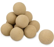 Skyflame Ceramic Fire Balls, 4 Inch, Set of 12 Round Stones Fireplace, Beige