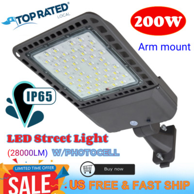 US STOCK, SHOEBOX LED FLOOD LIGHT , WEATHER PROOF , STREET & POLE LIGHT [200W]