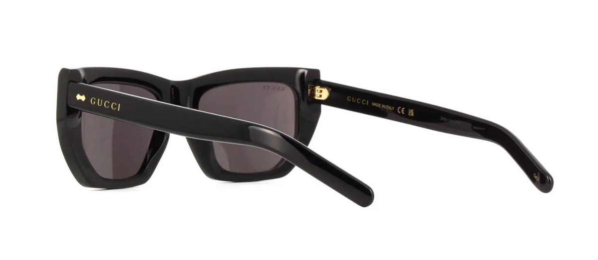 サングラス GUCCI Gucci - GG1520S - 001 BLACK BLACK GREY NEW GG1520S 001 GUCCI BLACK GREY GEOMETRIC WOMEN GUCCI